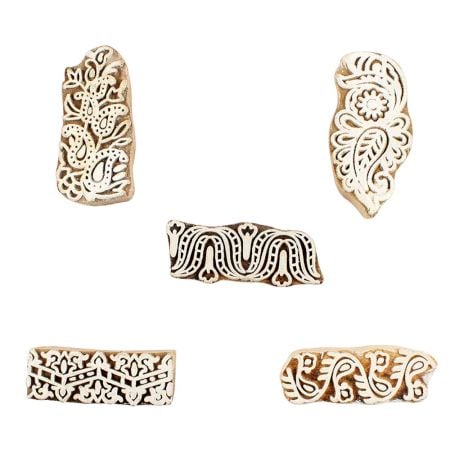 Set of 5 Piece New Mix Wooden Printing Blocks